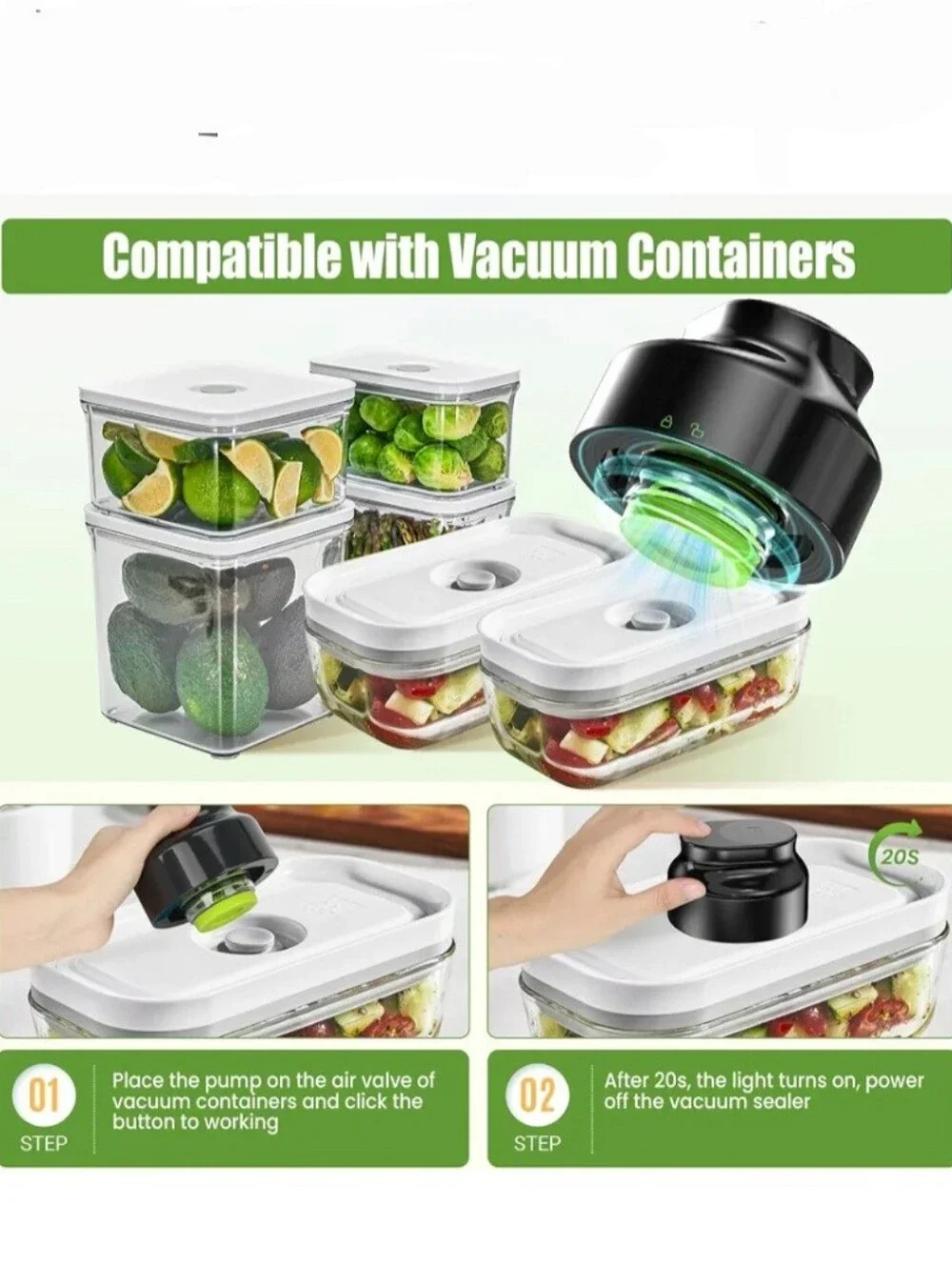 Electric Mason Jar Vacuum Sealer Kit, Jar Vacuum Sealer for Canning Jars